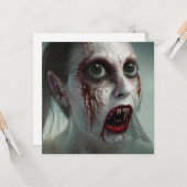 怖い歩くゾンビハロウィーン カード (正面/裏面インサイチュ)