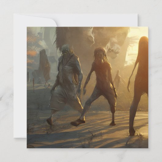 怖い歩くゾンビハロウィーン カード (正面)