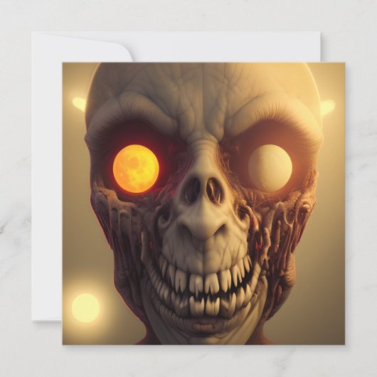 怖い歩くゾンビハロウィーン カード (正面)