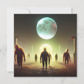 怖い歩くゾンビハロウィーン カード (正面)