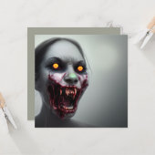 怖い歩くゾンビハロウィーン カード (正面/裏面インサイチュ)