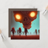 怖い歩くゾンビハロウィーン カード (正面/裏面インサイチュ)