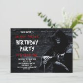 怖い死神あらゆる年齢の誕生日パーティー 招待状 (スタンド正面)