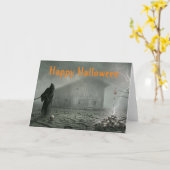 怖い死神のハロウィーンシーン カード (黄色い花)