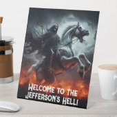 怖い淡い色の馬と死のハロウィーン 台座サイン (インサイチュ)