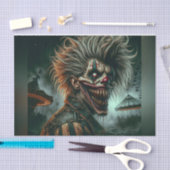 怖い熱狂するハロウィーンピエロデカップージ紙 薄葉紙 (クラフト)