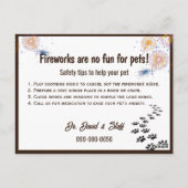 怖い犬が花火を見る ポストカード (裏面)