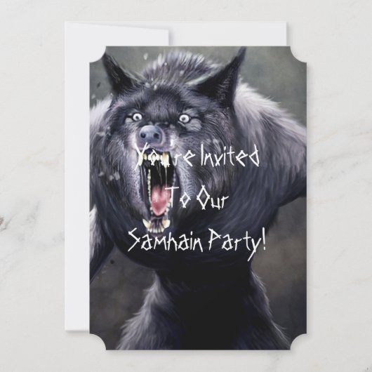 怖い狼男 招待状 (正面)