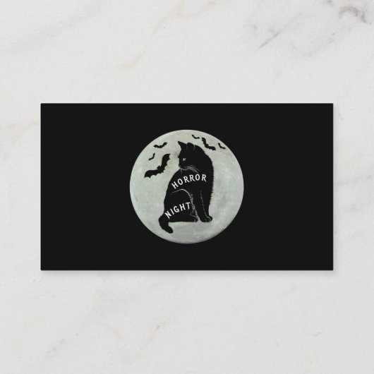 怖い猫のことわざホラーナイトとこうもりハロウィン 名刺 (裏面)