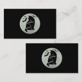 怖い猫のことわざホラーナイトとこうもりハロウィン 名刺 (正面/裏面)