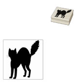 怖い猫のシルエットアートスタンプ ラバースタンプ (押印)