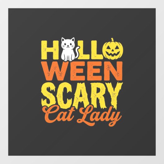 怖い猫のレディハロウィンデザイン_1 ウィンドウサイン (シート)