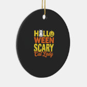 怖い猫のレディハロウィンデザイン_1 セラミックオーナメント (右)