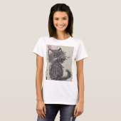 怖い猫の女性用Tシャツ Tシャツ (正面フル)
