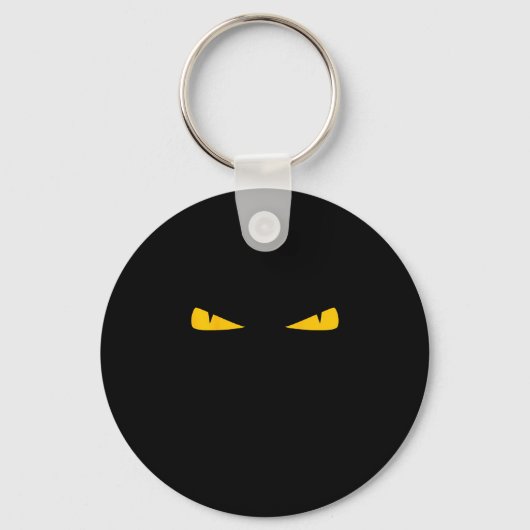 怖い猫の黄色い目 キーホルダー (正面)