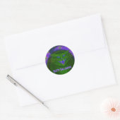 怖い猫グリーンハッピーハローウィンシール ラウンドシール (封筒)