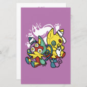 怖い猫ハロウィーンのアートを見ながら歩く (正面/裏面)