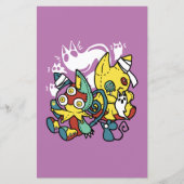 怖い猫ハロウィーンのアートを見ながら歩く (正面)