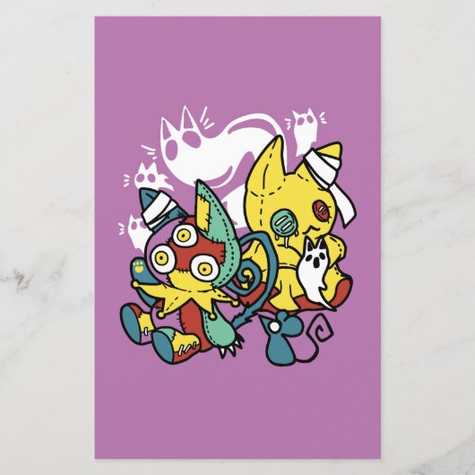 怖い猫ハロウィーンのアートを見ながら歩く (正面)