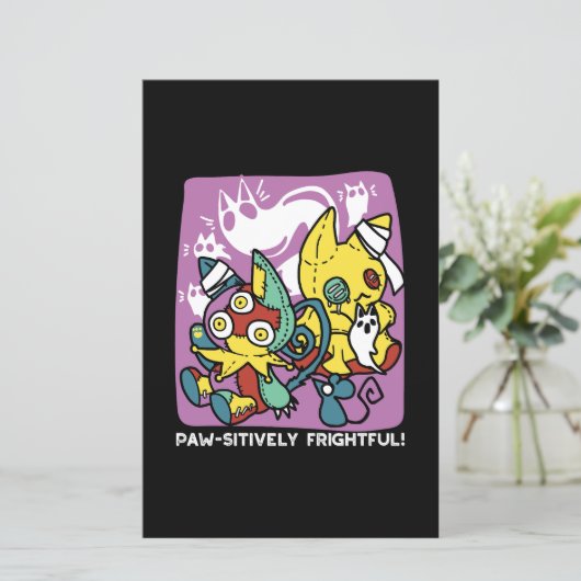 怖い猫ハロウィーンのアートを見ながら歩く (スタンド正面)