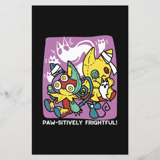 怖い猫ハロウィーンのアートを見ながら歩く (正面)