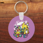 怖い猫ハロウィーンのアートを見ながら歩く キーホルダー (裏面)