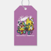 怖い猫ハロウィーンのアートを見ながら歩く ギフトタグ (正面)