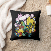 怖い猫ハロウィーンのアートを見ながら歩く クッション (ブランケット)