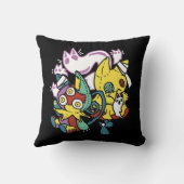 怖い猫ハロウィーンのアートを見ながら歩く クッション (裏面)