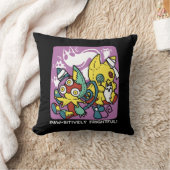 怖い猫ハロウィーンのアートを見ながら歩く クッション (ブランケット)