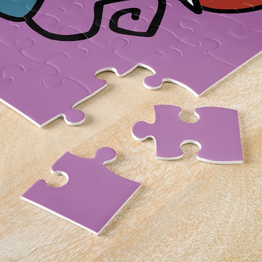 怖い猫ハロウィーンのアートを見ながら歩く ジグソーパズル (側面)