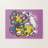 怖い猫ハロウィーンのアートを見ながら歩く ジグソーパズル (横)