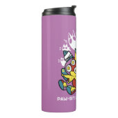 怖い猫ハロウィーンのアートを見ながら歩く タンブラー (回転左)