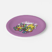 怖い猫ハロウィーンのアートを見ながら歩く ペーパープレート (アングル)