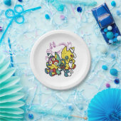 怖い猫ハロウィーンのアートを見ながら歩く ペーパープレート (パーティー)