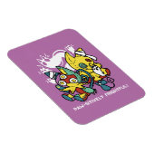 怖い猫ハロウィーンのアートを見ながら歩く マグネット (右側)