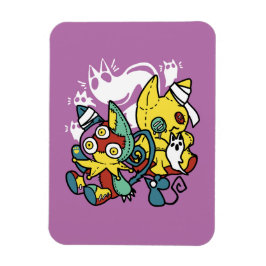 怖い猫ハロウィーンのアートを見ながら歩く マグネット