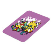 怖い猫ハロウィーンのアートを見ながら歩く マグネット (左側)