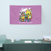 怖い猫ハロウィーンのアートを見ながら歩く 横断幕 (トレードショー)