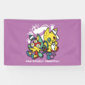 怖い猫ハロウィーンのアートを見ながら歩く 横断幕 (横)