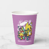 怖い猫ハロウィーンのアートを見ながら歩く 紙コップ (裏面)