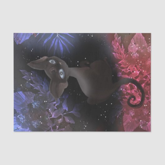 怖い猫ハロウィーンデコペティッシュペーパー 薄葉紙 (正面)