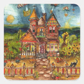 怖い猫 スクエアシール (正面)