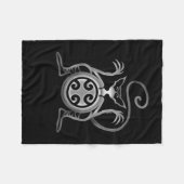 怖い猫 フリースブランケット (正面(横))