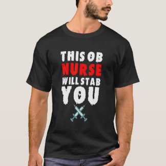 怖い産科看護師のハロウィーンの冗談 Tシャツ