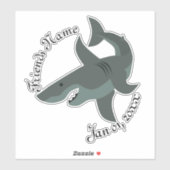 怖い白いサメ素晴らしの輪郭の漫画 シール (シート)