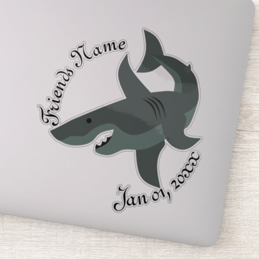 怖い白いサメ素晴らしの輪郭の漫画 シール (詳細)