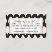 怖い白ハロウィーン幽霊たち水色パターン 割引カード (裏面)