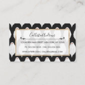 怖い白ハロウィーン幽霊たち水色パターン 名刺 (裏面)