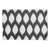 怖い白ハロウィーン幽霊たち水色パターン 枕カバー (正面)